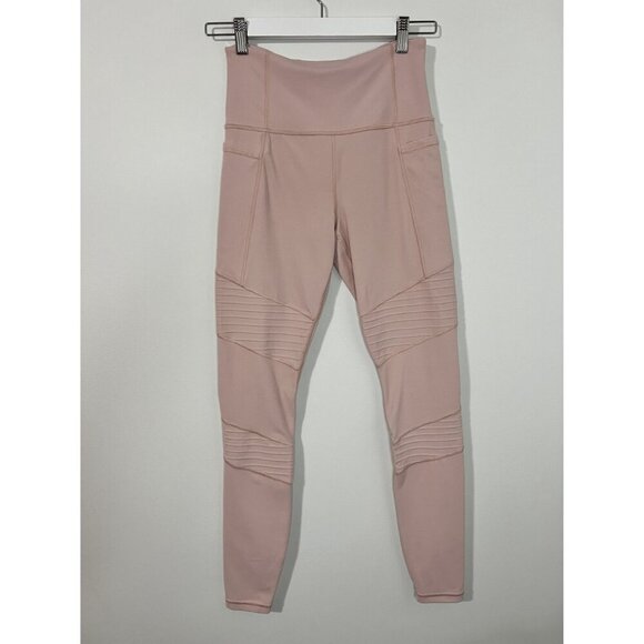 Athleta Pink Inclination Moto Tight in Powervita Soft Leggings Pants S Tall - Picture 2 of 7